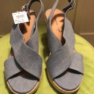 NWT never worn blue wedges